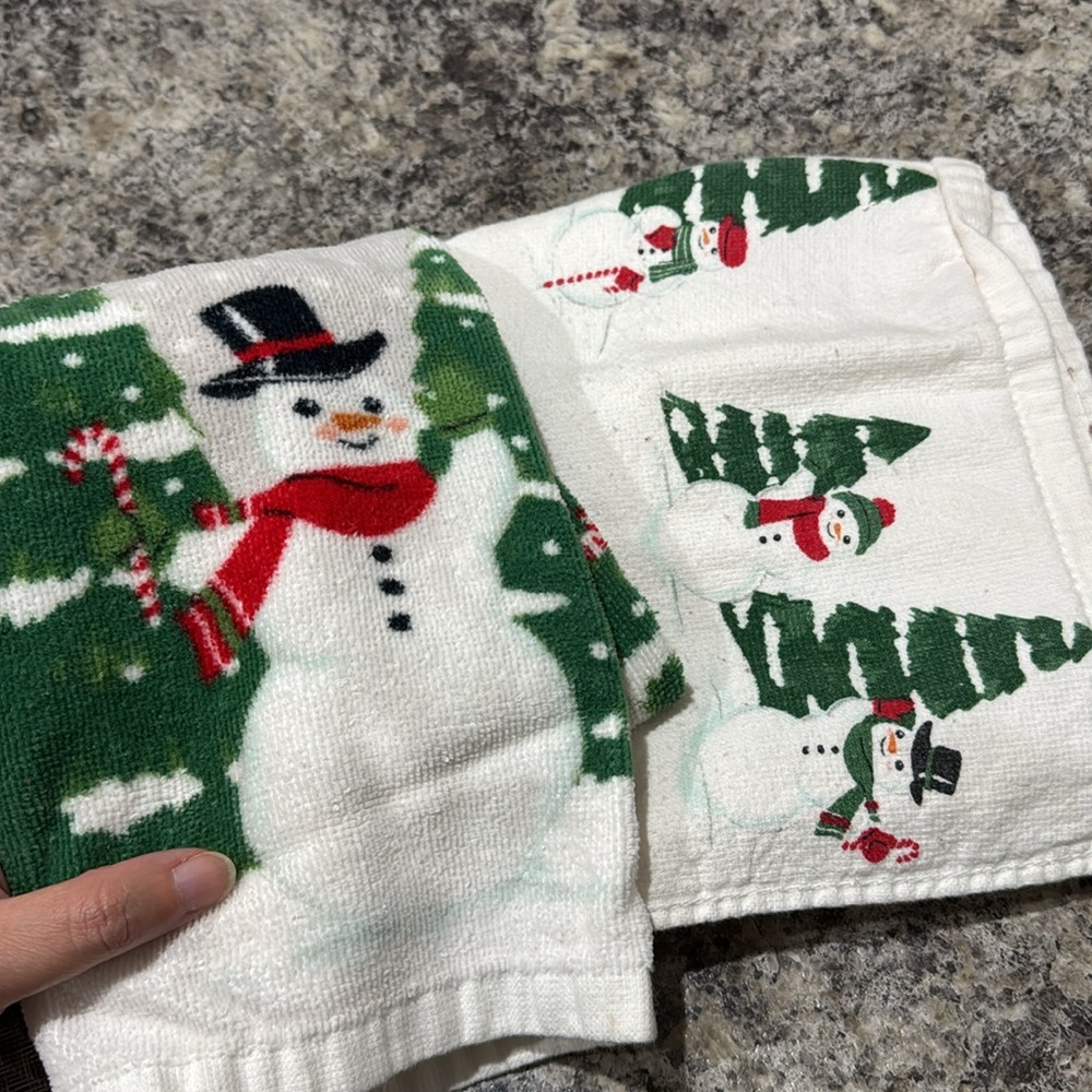 St. Nicholas Square Frosty the Snowman Let it Snow Christmas Kitchen Hand Towels - Picture 8 of 8